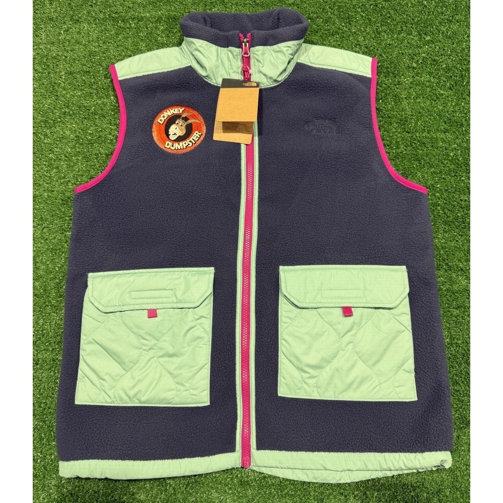 The North Face Men's Medium Royal Arch Vest Full Zip 2-Pocket Blue & Green NEW